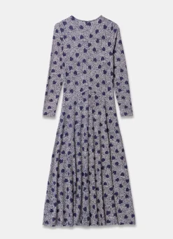 Online Heart Print Zip Front Midi Dress Midi Dresses|Printed Dresses