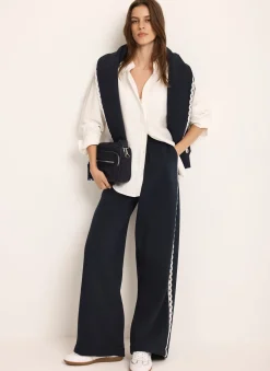 Discount Jersey Crochet Trim Wide Joggers Leggings & Joggers|Trousers
