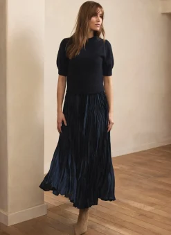 Clearance Knit Puff Sleeve Maxi Dress Maxi Dresses