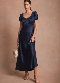 Best Lace Detail Satin Midi Dress Occasion Dresses|Occasion Dresses