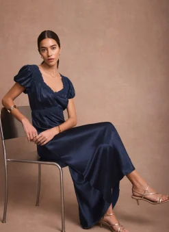 Best Lace Detail Satin Midi Dress Occasion Dresses|Occasion Dresses
