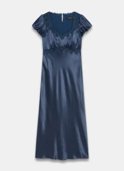 Best Lace Detail Satin Midi Dress Occasion Dresses|Occasion Dresses