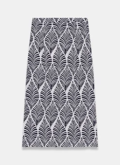 Clearance Leaf Print Wrap Midi Skirt Midi Skirts|Skirts