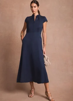 Online Navy Maxi Shirt Dress Occasion Dresses|Occasion Dresses