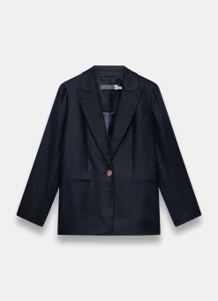 Online Ramie Single Breasted Blazer Jackets