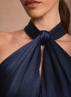 Sale Satin Halter Maxi Dress Occasion Dresses|Occasion Dresses