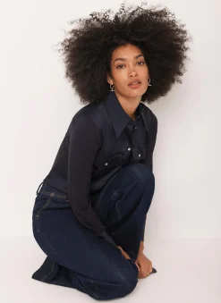 Sale Satin Utility Shirt Shirts & Blouses