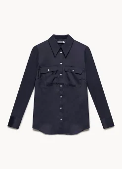 Sale Satin Utility Shirt Shirts & Blouses