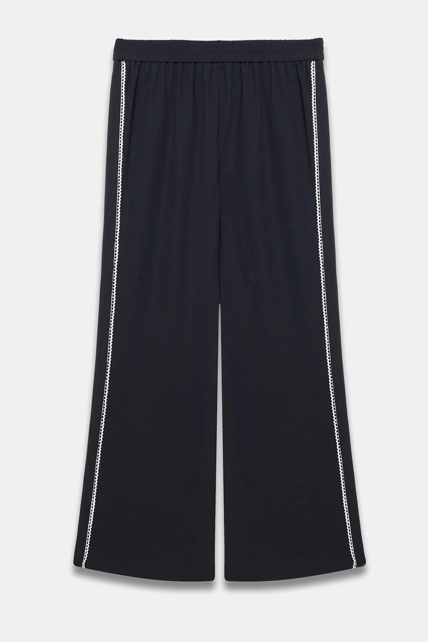 Scallop Side Stripe Wide Trousers Wide Leg Trousers|Trousers