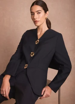 Discount Statement Button Sculpted Jacket Jackets