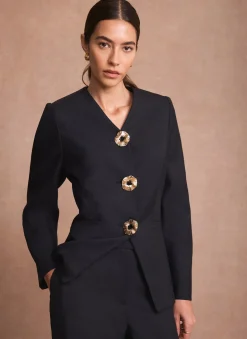 Discount Statement Button Sculpted Jacket Jackets