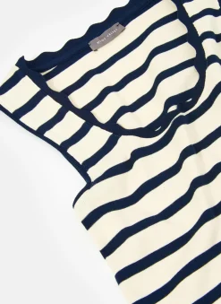 Discount Striped Scallop Trim Vest Top T-Shirts|T-Shirts