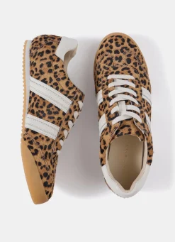 New Nelle Leopard Print Textured Trainers Sneakers