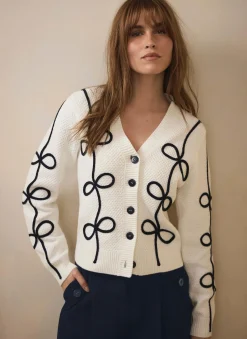 Discount Neutral Bow Detail Cardigan Cardigans|Jumpers & Cardigans