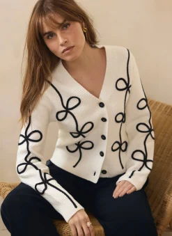 Discount Neutral Bow Detail Cardigan Cardigans|Jumpers & Cardigans