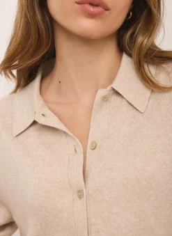 Discount Cotton Blend Button Collar Cardigan Cardigans|Jumpers & Cardigans