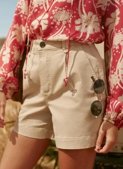 Online Neutral Cotton Blend Chino Shorts Shorts|Trousers