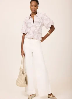 New Cotton Jacquard Striped Shirt Shirts & Blouses|All Tops