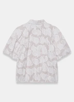 New Cotton Jacquard Striped Shirt Shirts & Blouses|All Tops