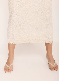 Hot Crochet Paisley Midi Skirt Midi Skirts|Crochet