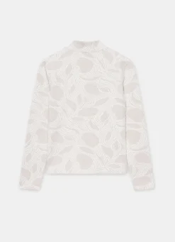 Sale Neutral Jacquard Long Sleeve Top Sweatshirts|Sweatshirts