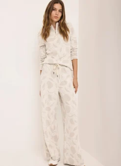 Hot Neutral Jersey Jacquard Wide Trousers Trousers