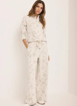 Hot Neutral Jersey Jacquard Wide Trousers Trousers