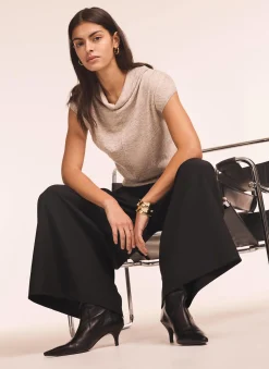Outlet Linen Blend Sleeveless Knit Top Knitted Tops|Knitted Tops