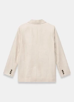 Discount Linen Double Breasted Blazer Jackets