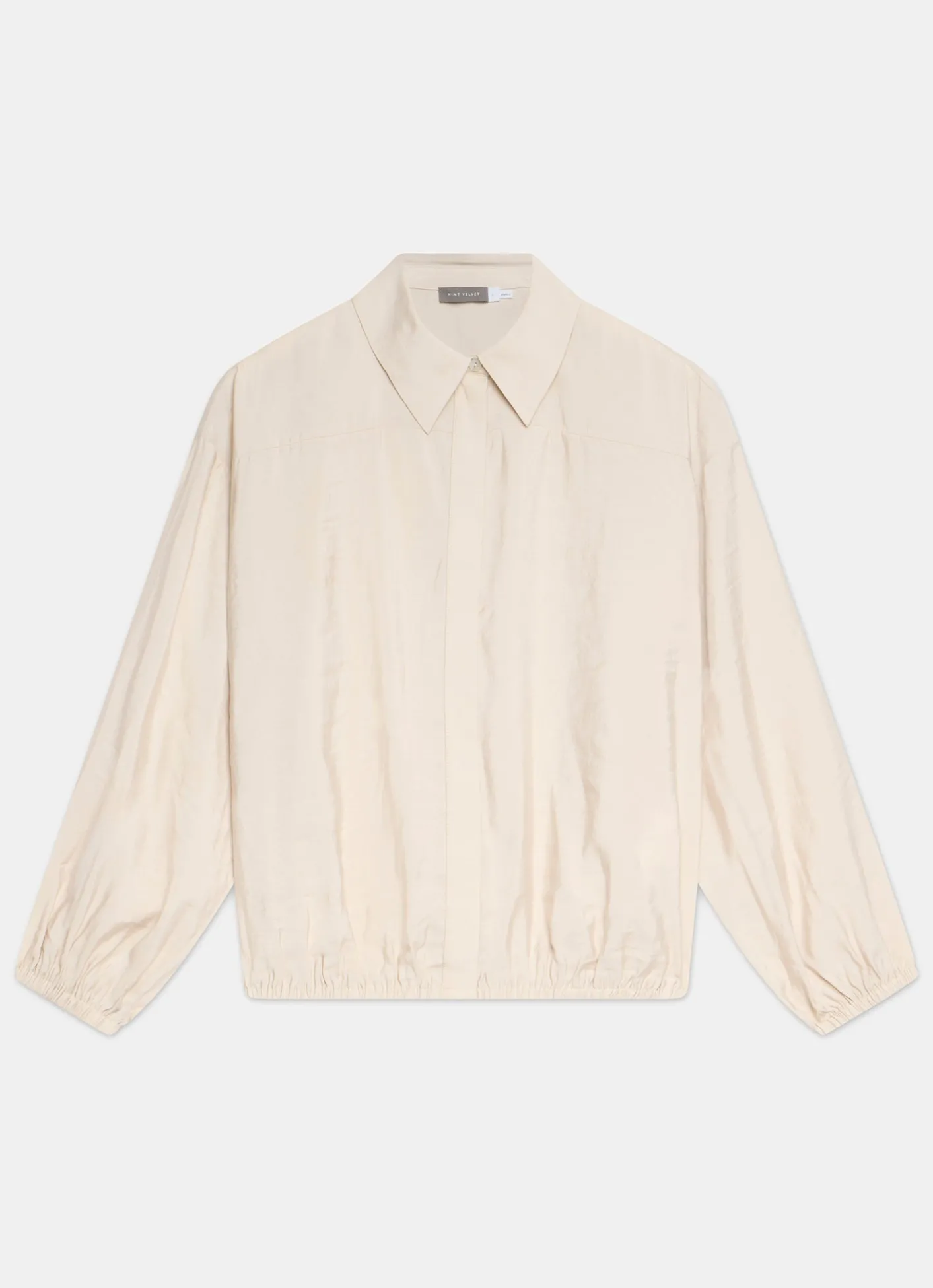 Clearance Neutral Long Sleeve Minimalist Shirt Shirts & Blouses