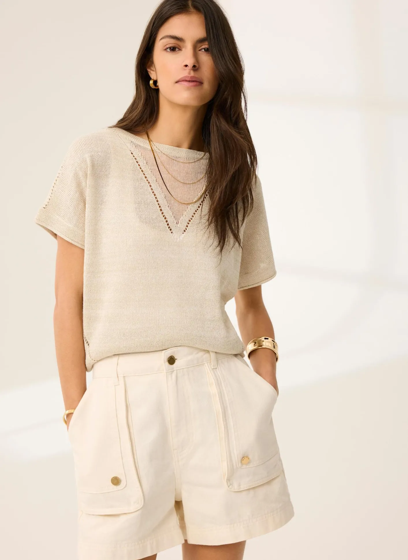Metallic Knit Top Knitted Tops|Knitted Tops