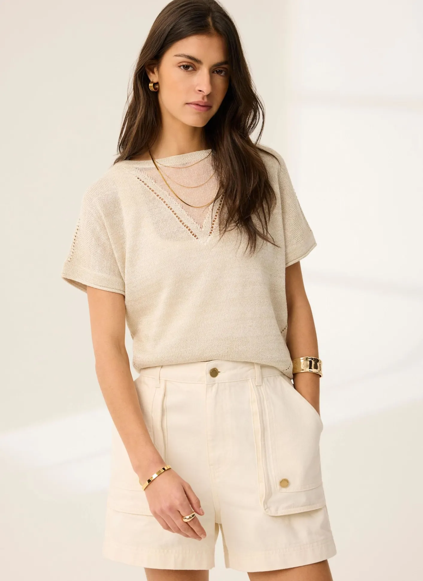 Metallic Knit Top Knitted Tops|Knitted Tops