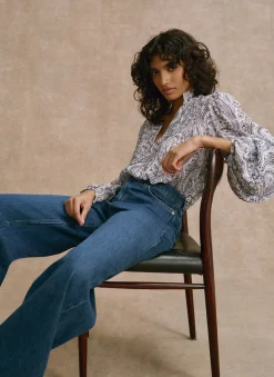 Online Neutral Paisley Print Blouse Shirts & Blouses