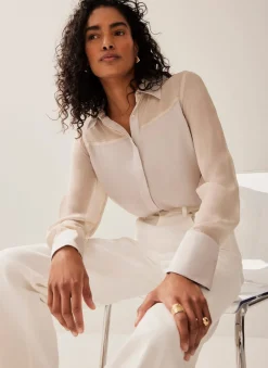 Sale Satin Long Sleeve Shirt Shirts & Blouses