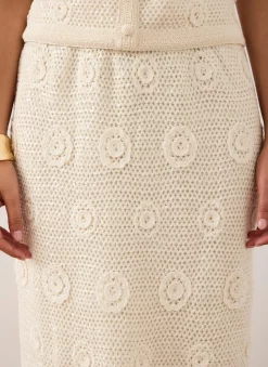 Online Sequin Floral Crochet Midi Skirt Midi Skirts|Crochet
