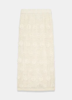 Online Sequin Floral Crochet Midi Skirt Midi Skirts|Crochet