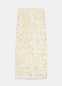 Online Sequin Floral Crochet Midi Skirt Midi Skirts|Crochet