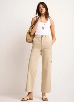 Clearance Neutral Straight Utility Chino Trousers Trousers