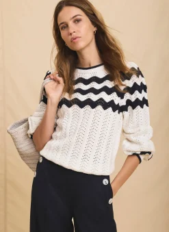 Best Neutral Striped Bow Back Jumper Jumpers|Jumpers & Cardigans