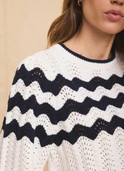 Best Neutral Striped Bow Back Jumper Jumpers|Jumpers & Cardigans