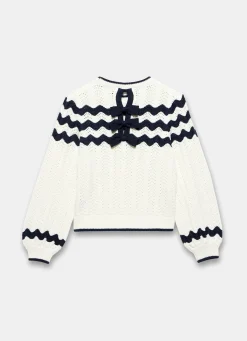 Best Neutral Striped Bow Back Jumper Jumpers|Jumpers & Cardigans