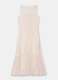 Outlet Striped Cotton Midi Dress Summer Dresses|Midi Dresses