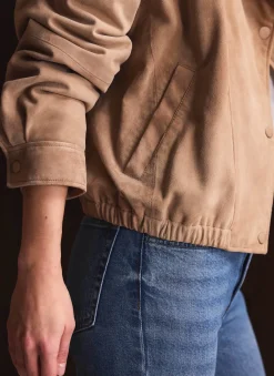Discount Suede Cropped Pilot Bomber Jacket Jackets|Leather & Suede Jackets