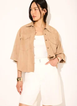New Suede Oversized Shirt Shirts & Blouses