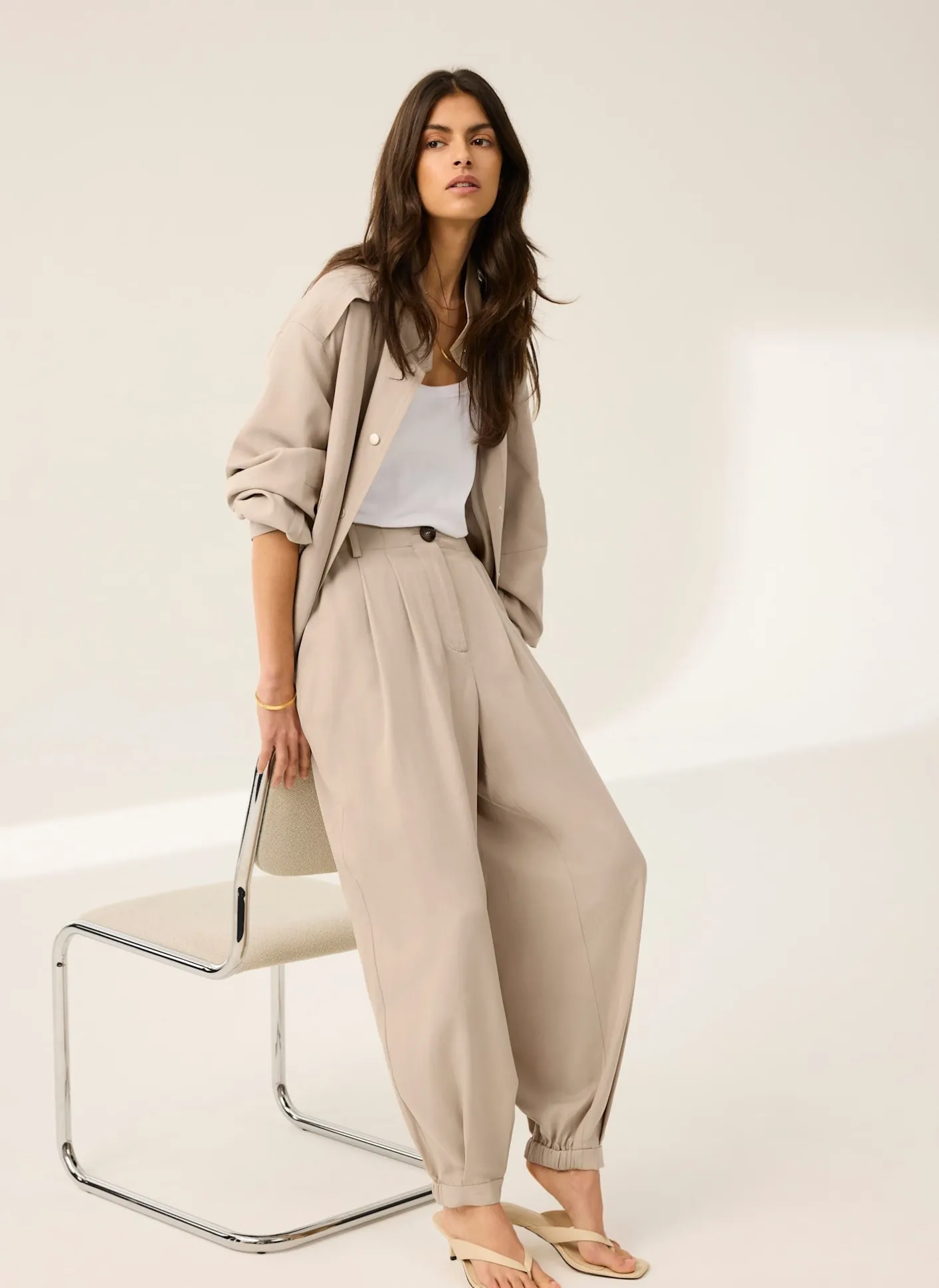 New Tapered Balloon Trousers Wide Leg Trousers|Trousers
