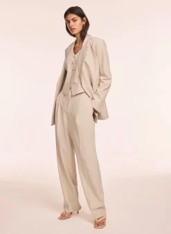 Neutral Tapered Buckle Detail Trousers Trousers