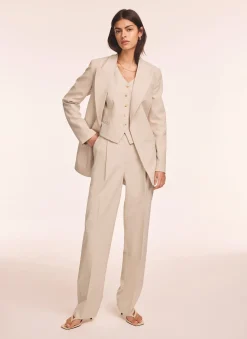 Neutral Tapered Buckle Detail Trousers Trousers