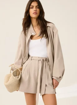 Discount Tie Waist Shorts Wide Leg Trousers|Shorts