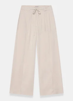 Online Tie Waist Wide Trousers Wide Leg Trousers|Trousers
