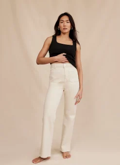 Sale Wash Relaxed Bootcut Patch Pocket Jeans Jeans|Flared Jeans